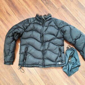 Mountain Hardwear Puffer Jacket Womens Large Black Wavey Fleece Sherpa Lined